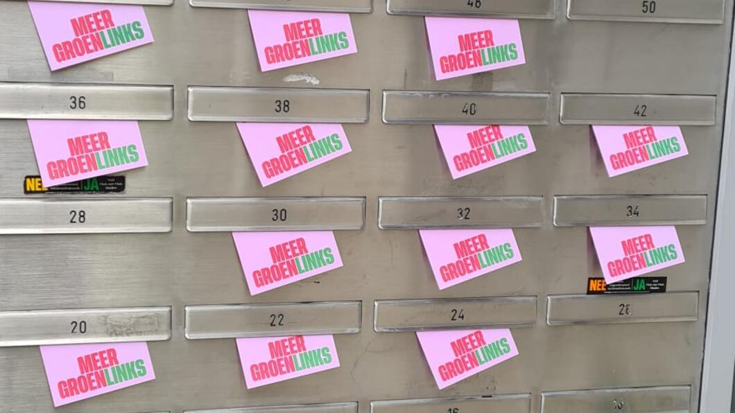GroenLinks folders in brievenbussen