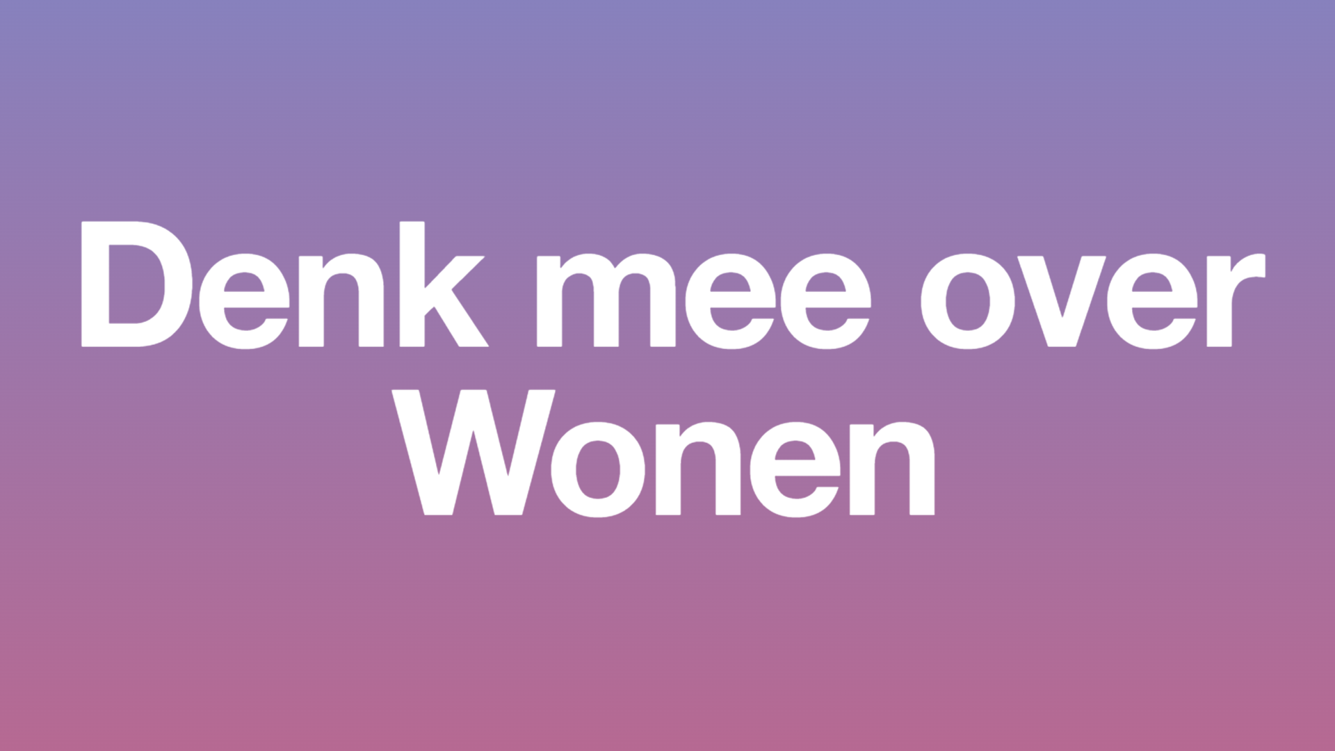 "Denk mee over wonen"